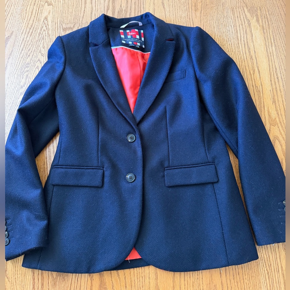Boden Navy Wool Blazer – Heritage British Tweed – US 10 / UK 14